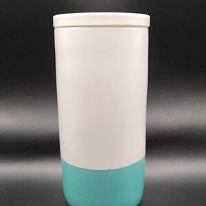 Ello White and Teal Travel Tumbler